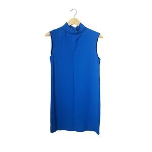 COS Funnel Neck Mock Neck Shift Dress Blue Size 4